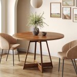 Tribesigns table � manger ronde pour 2 - 4 personnes, table de cuisine ronde style campagnard pour salle ...