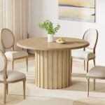 Tribesigns - table  manger ronde pour 4 personnes, 120 cm table de cuisine ronde moderne avec surface ...