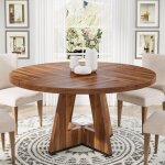 Tribesigns table ronde pour salle � manger, cuisine, salle � manger, salon, 120 cm, pour 4 personnes, ...