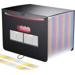 Trieur accordeon a4 24 compartiments avec couvercle, rangement papier administratif, range document trieur ...