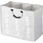 Trieur  linge 3 compartiments, panier  linge pliable trieur sac  linge sac  linge de tri avec poignes ...