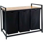 Trieuse a linge avec 3 sacs amovibles et etagere
