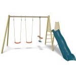Balançoire avec toboggan et face à face - techwood harmonie romy - aléo by trigano Balançoire avec toboggan et face à face - techwood harmonie romy - aléo by trigano