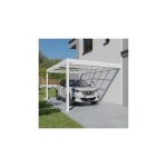 Trigano - carport adoss 320x509 cm en aluminium et mtal blanc - libeccio