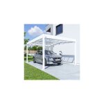 Trigano - carport simple 326x509 cm en aluminium et mtal blanc - libeccio