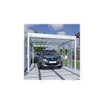 Trigano - carport simple 16, 59m + 3 claustras en mtal blanc - libeccio
