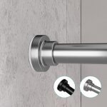 Tringle � rideau de douche en acier inoxydable, antid�rapante et antirouille, tringle � rideau de douche ...