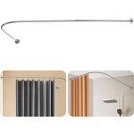 Tringle � rideau de douche argent�e en forme de l 70 - 95 x 105 - 165 cm tringles � angle r�glables pour ...