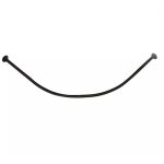 Tringle a rideau de douche barre d'angle noir 90x90cm universel 87236