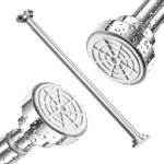 Tringle � rideau de douche t�lescopique en acier inoxydable, sans per�age, support de pression autobloquant ...