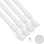 Tringle � rideaux extensible, lot de 4, 30 - 50 cm, blanche, en fer et tpr, fixation par tension