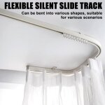 Tringle � rideaux, tringle � rideaux de plafond flexible de 5 m�tres, tringle � rideaux incurv�e avec ...