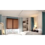 Tringle � rideau pvc � double rail pour plafond 120 cm