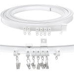 Tringle � rideau, rail de plafond flexible pour baies vitr�es, environ 5 m, pliable, courb�, support ...