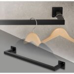 Tringle  vtements d'angle, p12 x l60 cm, noir, acier inoxydable, tringle de penderie forme de u, portemantea ...