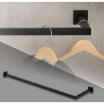 Tringle  vtements d'angle, p30 x l110 cm, noir, acier inoxydable, tringle de penderie forme de l, portemante ...