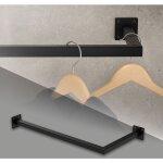 Tringle  vtements d'angle, p30 x l60 cm, noir, acier inoxydable, tringle de penderie forme de l, portemantea ...