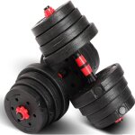 Trintion kit halt�res r�glables 30kg avec barre musculation set 2 en 1 poids fitness musculation maison, ...