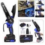 Tron�onneuse avec batterie et chargeur, 6 pouces tron�onneuse �lectrique � une main + accessoires