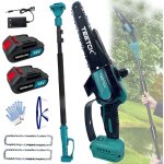 Tronçonneuse à batterie, tronçonneuse télescopique sans fil à longue portée sécateur d'arbre coupe - ... Tronçonneuse à batterie, tronçonneuse télescopique sans fil à longue portée sécateur d'arbre coupe - ...