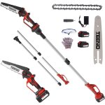 Tron�onneuse electrique sans fil teeno 21v 600w s�cateur electrique 2 en 1, 2 batterie 4a chargeur, tron�onneu ...