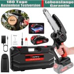 Tron�onneuse sans fil 6 pouces mini tron�onneuse �lectrique portable + batterie 1500 mah et cha�nes