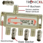 Tronicxl r�partiteur 3 voies bk c�ble repartiteur d'antenne tv antenne satellite pour tnt t�l�vision ...