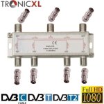 Tronicxl r�partiteur 6 voies bk premium adaptateur c�ble d'antenne tv satellite pour tnt t�l�vision par ...