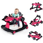 Trotteur bb 4 en 1 avec 3 hauteur rglable, charge 11kg(rose rouge)