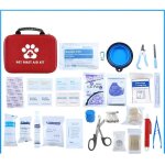 Trousse de premiers secours pour animaux de compagnie, 26 articles diff�rents, 101 pi�ces, sac de rangement ...