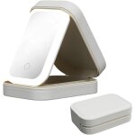 Trousse de toilette avec miroir et lumire, sac de maquillage de voyage portable luminosit rglable ...