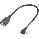 Trywise c�ble usb usb 2. 0 usb - micro - b m�le, usb - a femelle 0. 10 m noir avec fonction otg, contacts ...