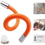 Tube d'extension de robinet, tuyau d'extension pivotant � 360 degr�s, tube de robinet flexible / moulable ...