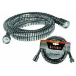 Tube flexible pour douche pvc chrom noir 2 m brixo