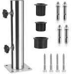 Tube parasol, xu, pied de parasol, support parasol en acier inoxydable r�glable avec 3 anneaux de r�duction ...