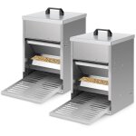 Swanew 2x mangeoire poules en acier galvanis ? distributeur automatique 5kg avec pdale et protection ...