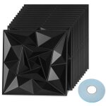 Tubiaz - swanew panneau mural 3d  peindre - pack de 1. 08 m - lot de 12 pices - 0, 3x0, 3 m - noir ...