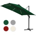 Tubiaz - swanew parasol dport 300x300cm, jardin extrieur pliable, base croise 360 rotatif, protection ...