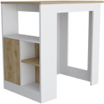 Ilot de cuisine oviedo avec mini - armoire  1 porte et tagres latrales