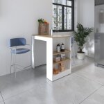 Tuhome concept - kava meuble bar en mélamine espresso avec étagère en verre et placard en dessous Tuhome concept - kava meuble bar en mélamine espresso avec étagère en verre et placard en dessous