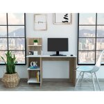 Tuhome concept - table de bureau vilna 120, avec biblioth�que duna / blanc
