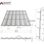 Tuile de toiture - bac acier - couverture mtallique classic coloris gris anthracite 7016 matt dimensions ...
