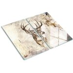 Tulup - planche de cuisine, couvre plaque, verre planche d�couper, verre tremp� ? 2 x 30 x 52 cm - cerf ...