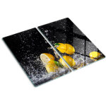 Tulup - planche de cuisine, couvre plaque, verre planche d�couper, verre tremp� ? 2 x 30 x 52 cm - citrons ...