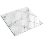 Tulup - planche de cuisine, couvre plaque, verre planche d�couper, verre tremp� ? 60 x 52 cm - marbre ...