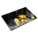 Tulup - planche de cuisine, couvre plaque, verre planche dcouper, verre tremp ? 80 x 52 cm - citrons ...