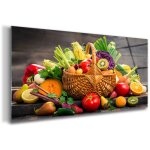 Tulup - tableau sur verre ? 100 x 50 cm - tableau mural d�coratif - verre d�corative - panier de fruits ...