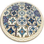 Tapis de cuisine en vinyle rond pvc - carreaux portugais - ?fi60 cm