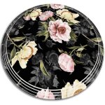 Tulup - tapis de protection de sol pvc pour salon et cuisine - roses - ?fi50 cm