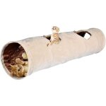 Tunnel pour chat avec 2 trous doux et pliable en daim, tubes et tunnels pour animaux chats chatons lapins, ...